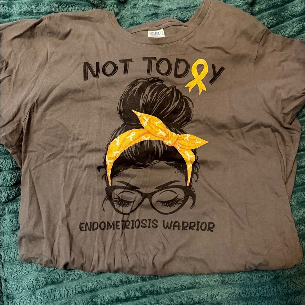 Endometriosis Warrior Graphic Tee - Brown with Yellow Accent